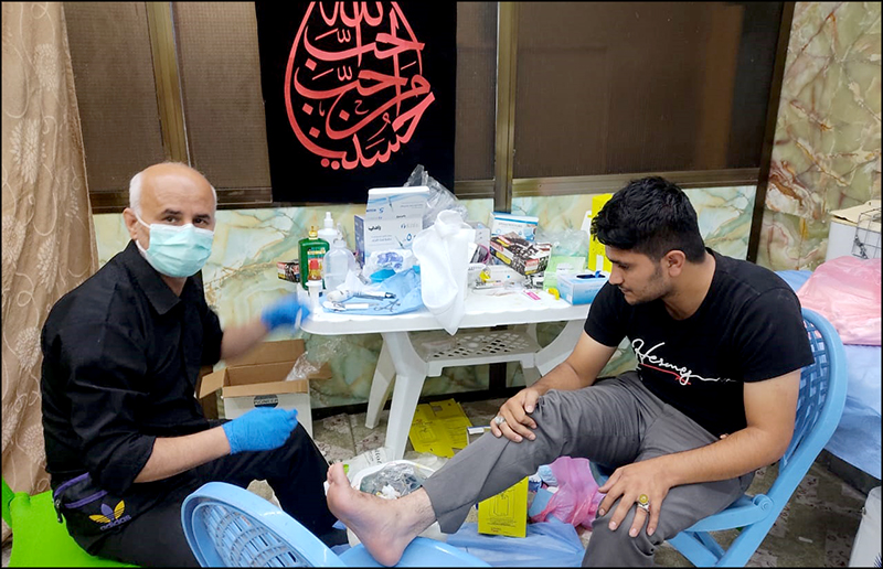 خدمت رسانی موکب سلامت بهداشت و درمان صنعت نفت فارس و هرمزگان به زائران اربعین در کربلا 7