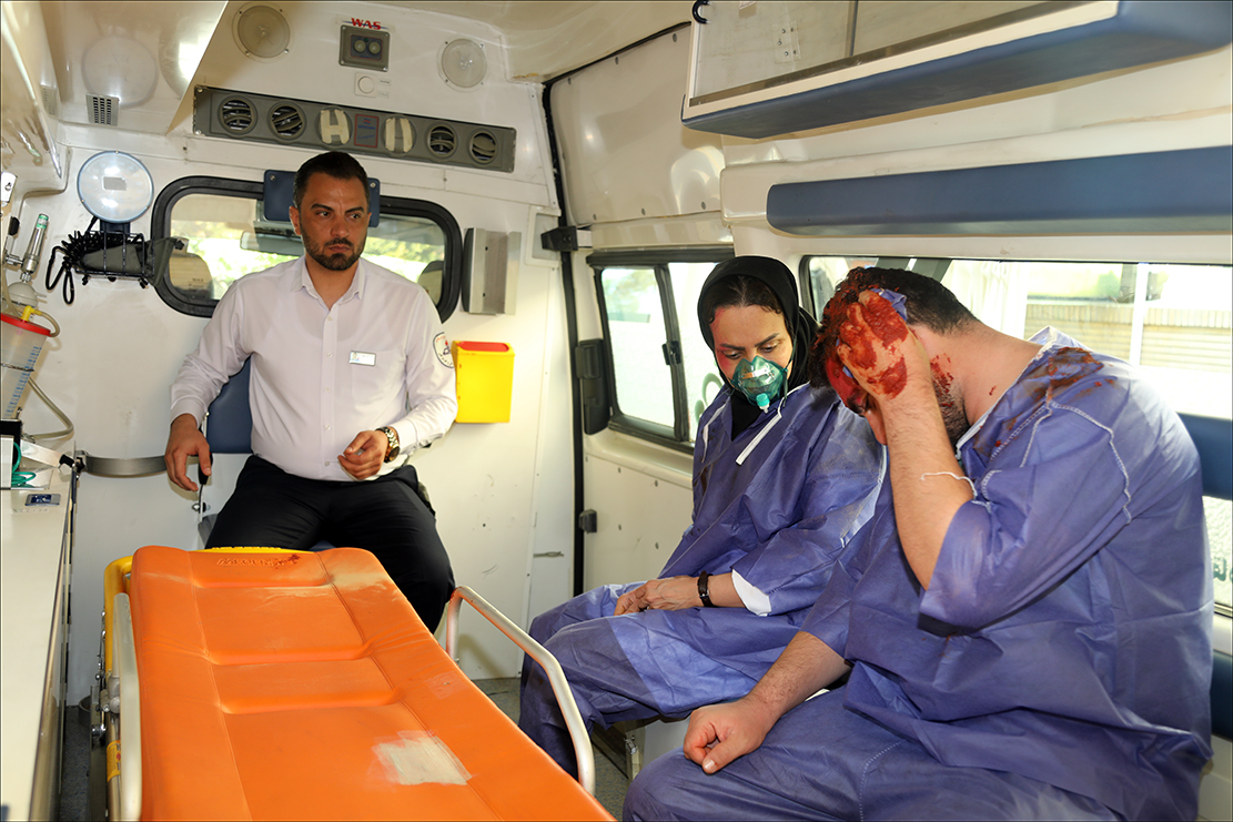 اجرای مانور " مواجهه با مصدومان انبوه" در بهداشت و درمان صنعت نفت فارس 41