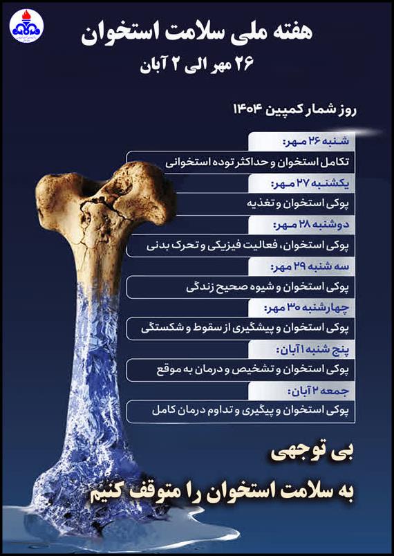 پوستر روزشمار هفته ملی سلامت استخوان1404